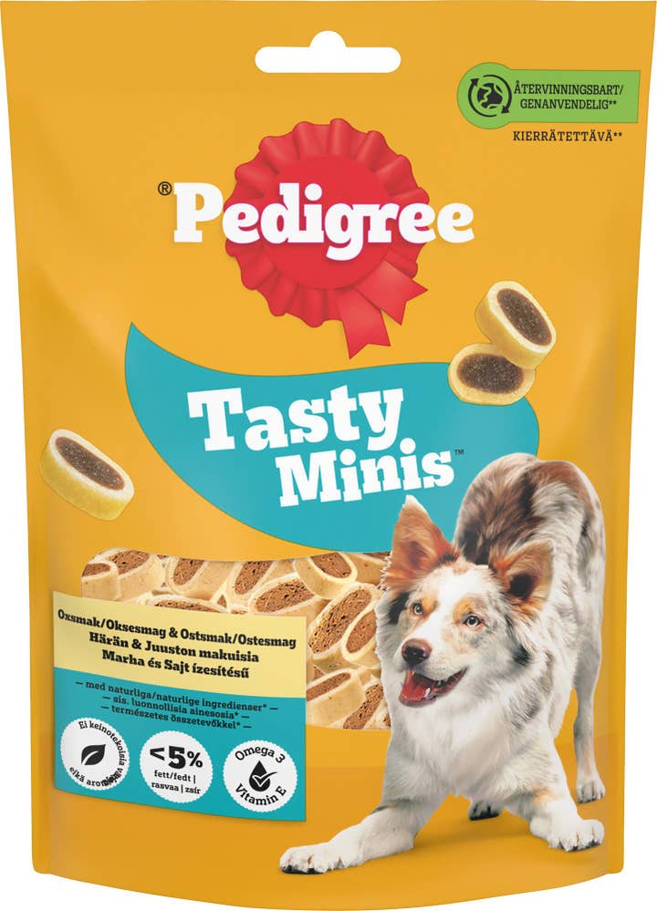 Pedigree Tasty Minis hundesnacks Okse- og ostesmak