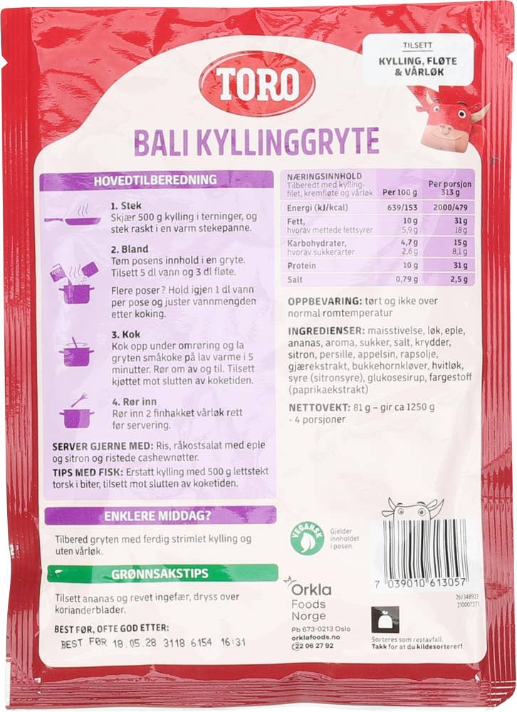 Toro Bali kyllinggryte