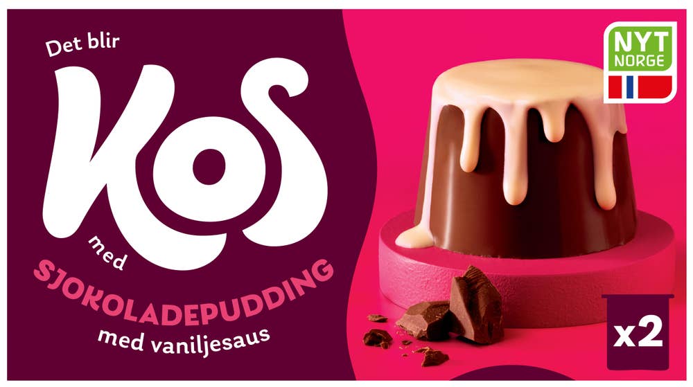 KOS Sjokoladepudding med vaniljesaus 2 stk