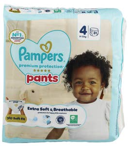 Pampers Buksebleie Premium protection Str. 4, 9-15 kg
