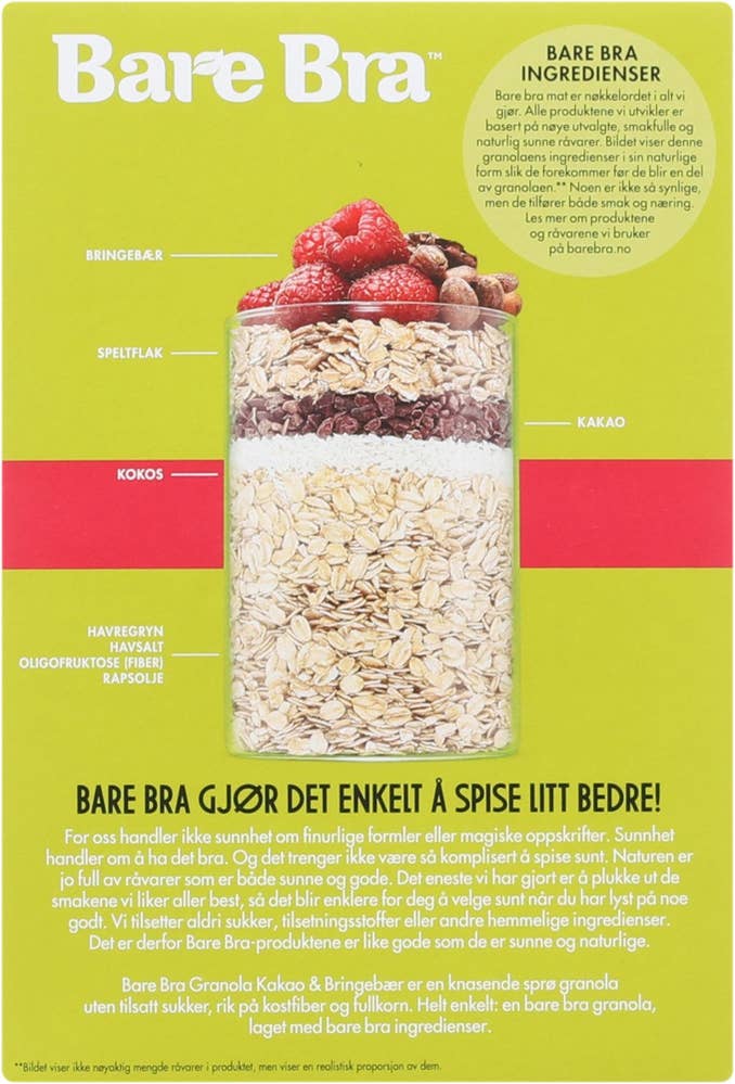 Bare Bra Granola Kakao og Bringebær