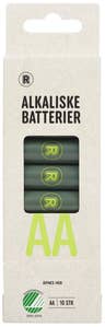 R Alkaliske batterier AA