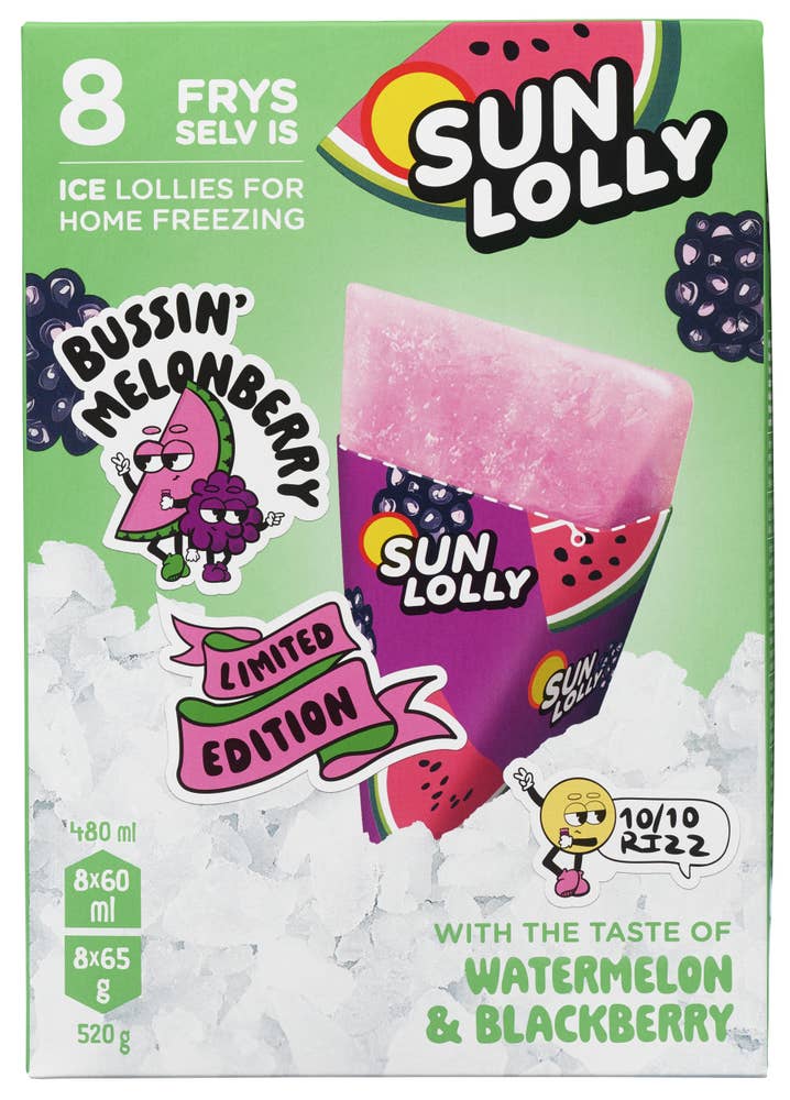 Sun Lolly Vannmelon & Bjørnebær 8 stk.