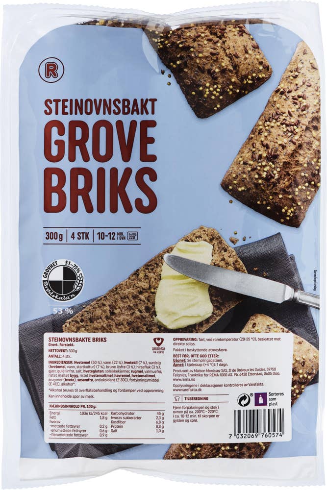 R Steinovnsbakt Briks Grove 4 stk