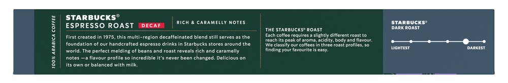 Starbucks Koffeinfri Espresso Roast 10 kapsler, intensitet 11