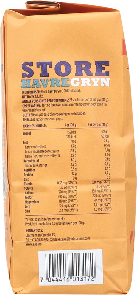 Axa Bjørn Havregryn Store