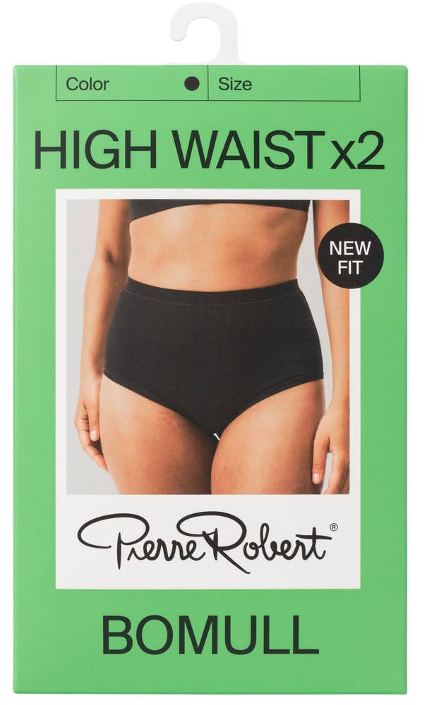 Pierre Robert Truser High Waist i bomull Sort, str L