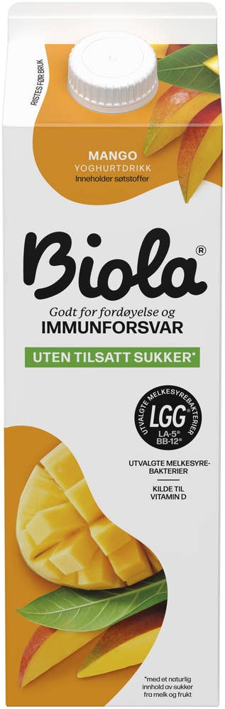 TINE Biola® yoghurtdrikk mango Uten tilsatt sukker