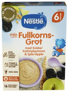 Nestlé Min Fullkornsgrøt med sviske og eple Fra 6 mnd