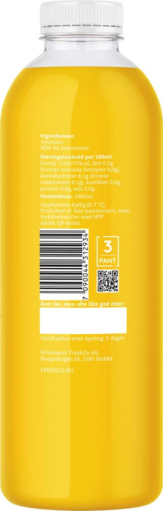 Juiceriet Kaldpresset Appelsinjuice 100% Appelsin