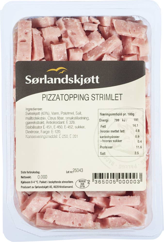 Sørlandskjøtt Pizzatopping Strimlet