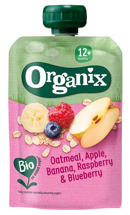 Semper Grøt med Havre, Eple, Banan, Bringebær & Blåbær Fra 12 mnd, Økologisk