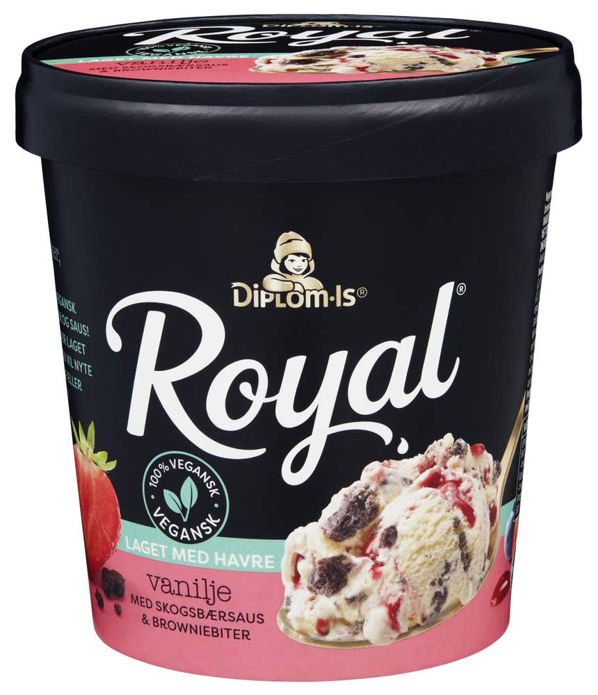 Diplom-is Royal havre-iskrem skogsbær Vegansk