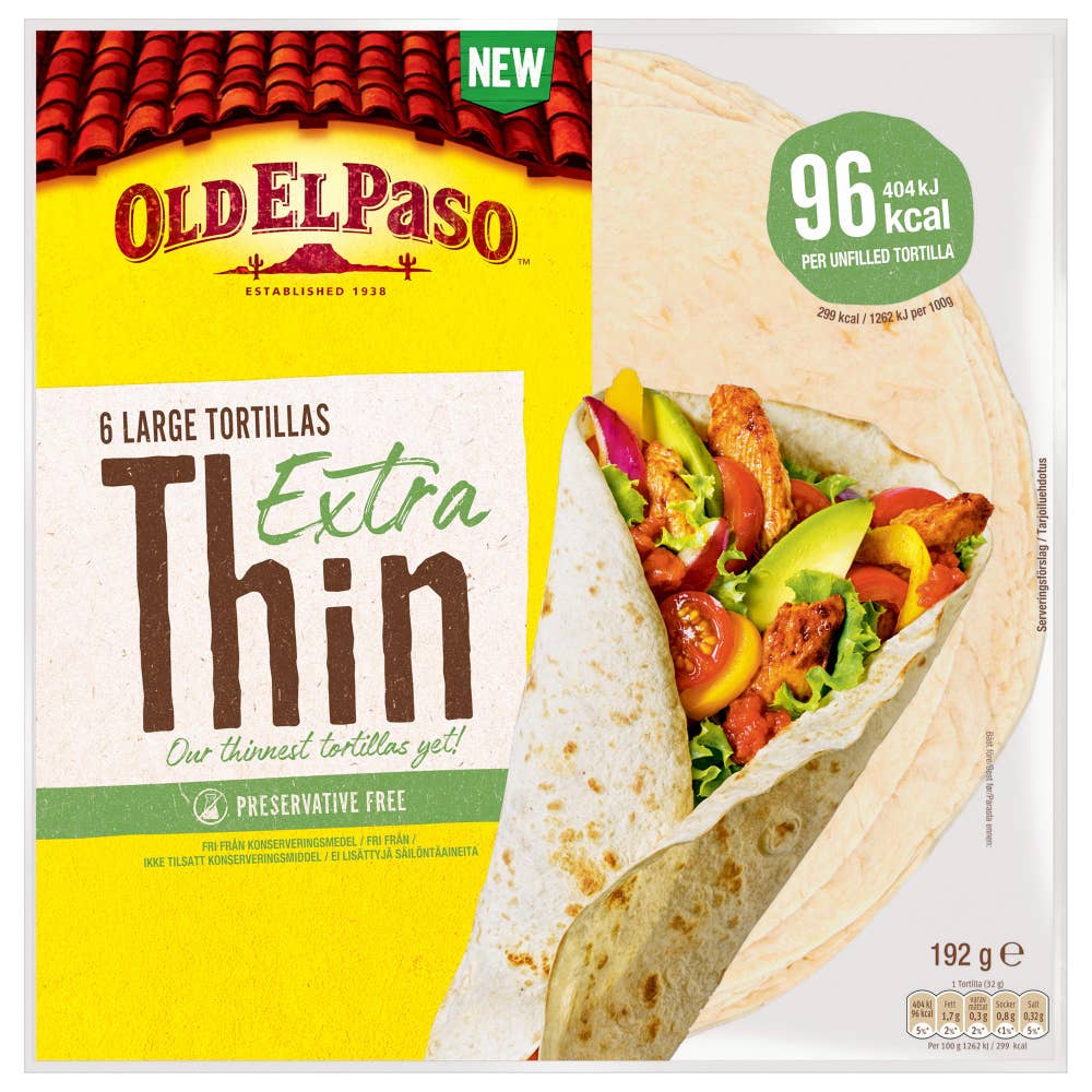 Old El Paso Ekstra tynne tortilla Store