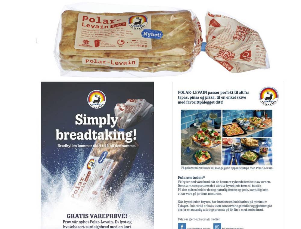 Polarbrød Polar levain hvete 440 g - SAMPLE