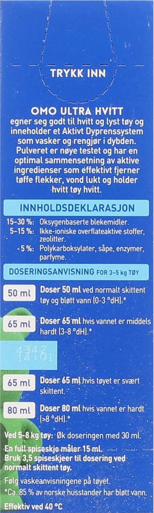 Omo Ultra hvitt pulver