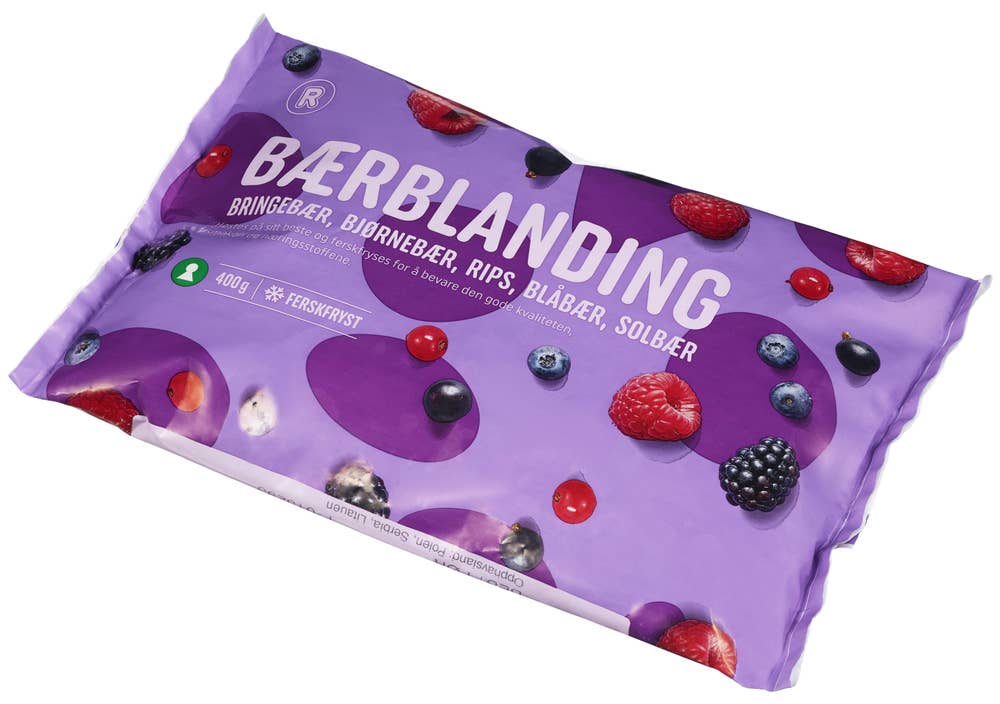 R Bærblanding Med bringebær, bjørnebær, rips, blåbær og solbær