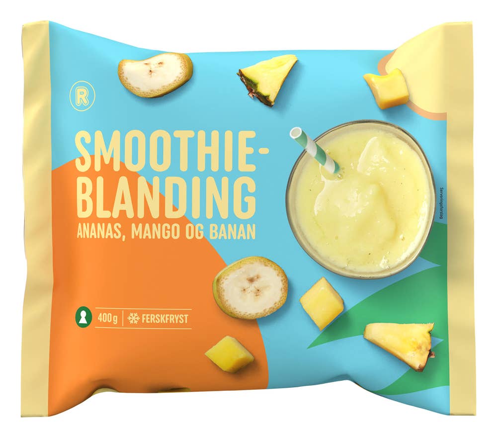 R Smoothieblanding Ananas, mango og banan