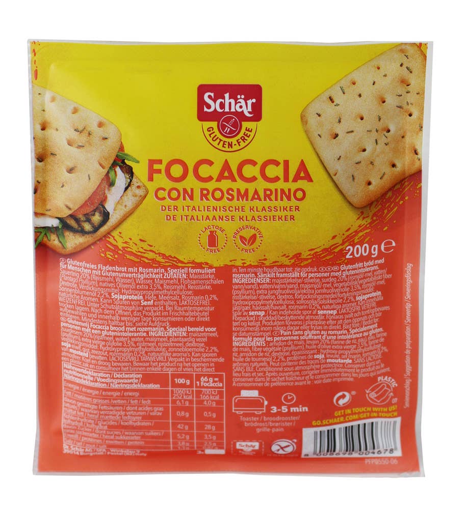 Focaccia med Rosmarin Glutenfri, 200 g