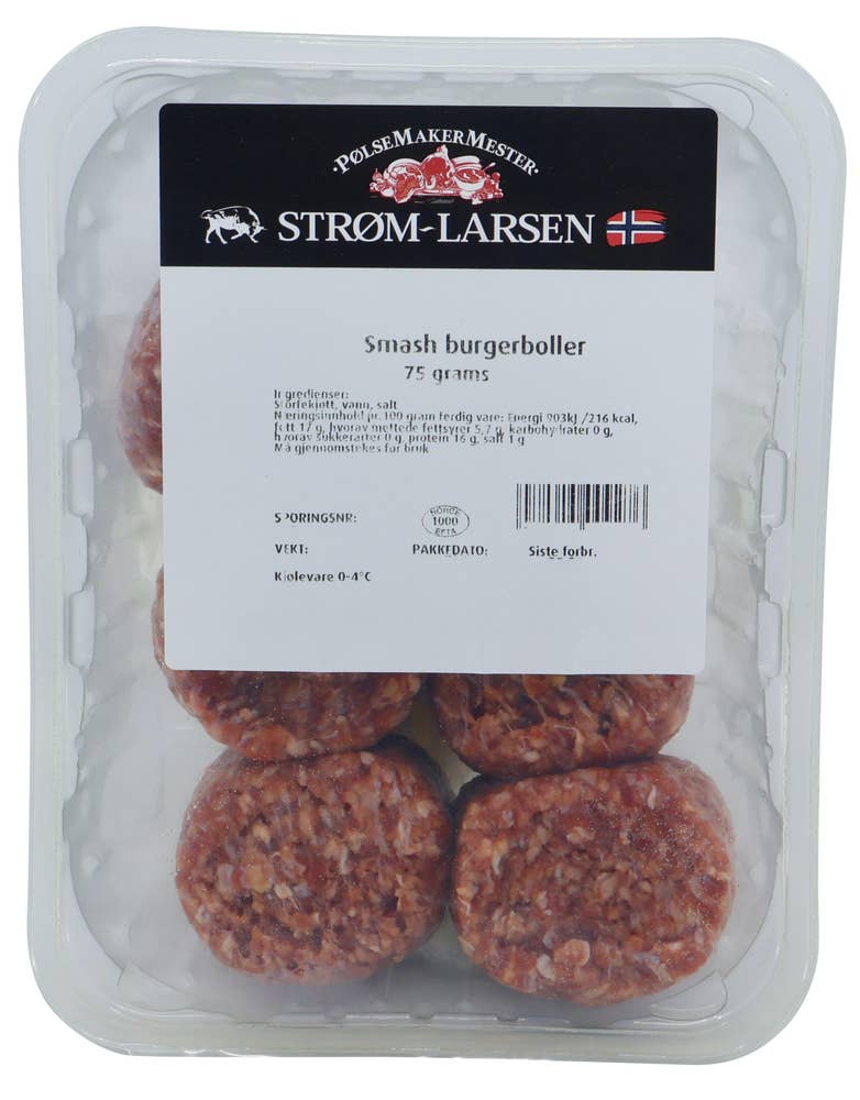 Strøm-Larsen Ferske Smashburger boller Rå