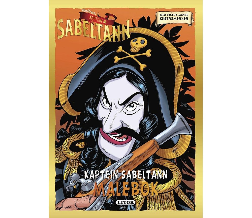 Sprell Kaptein Sabeltann malebok