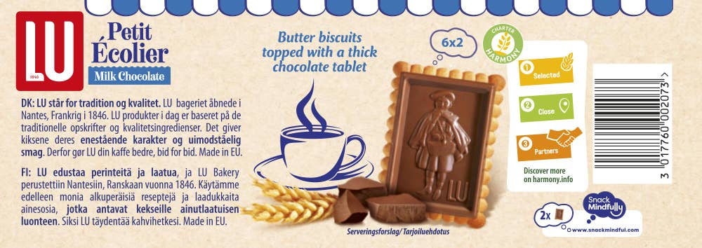 LU Kjeks Petit Écolier Milk Med melkesjokolade