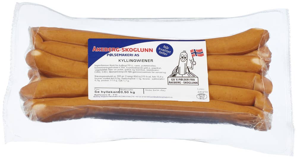 Åkeberg Skoglunn Kyllingwiener 8 stk