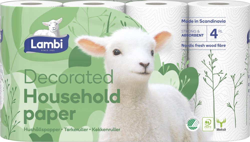 Lambi Tørkerull med dekorasjon 4 stk