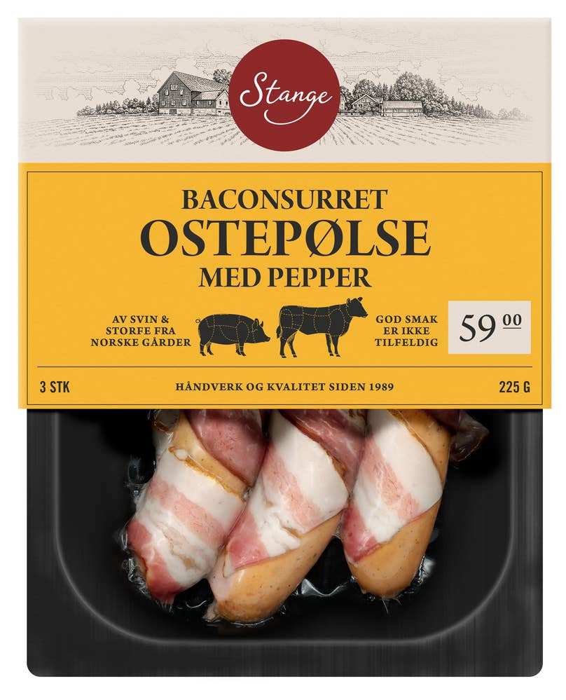 Stange Baconsurret ostepølse