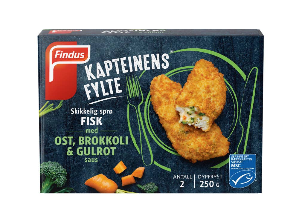 FINDUS Kapteinens fylte med ost, brokkoli og gulrot