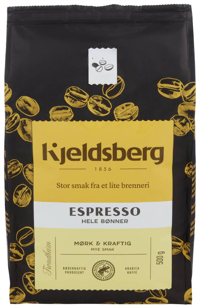 Kjeldsberg Espresso Hele bønner, mørk og kraftig
