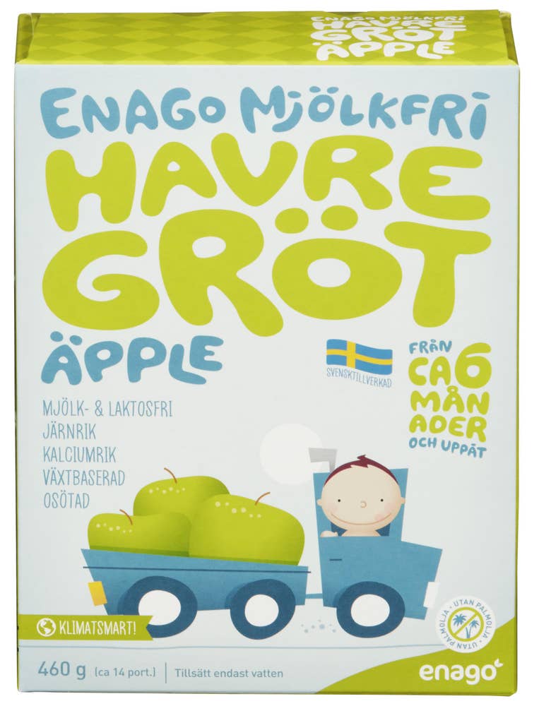 Enago Melkefri havregrøt med eple Fra 6 mnd