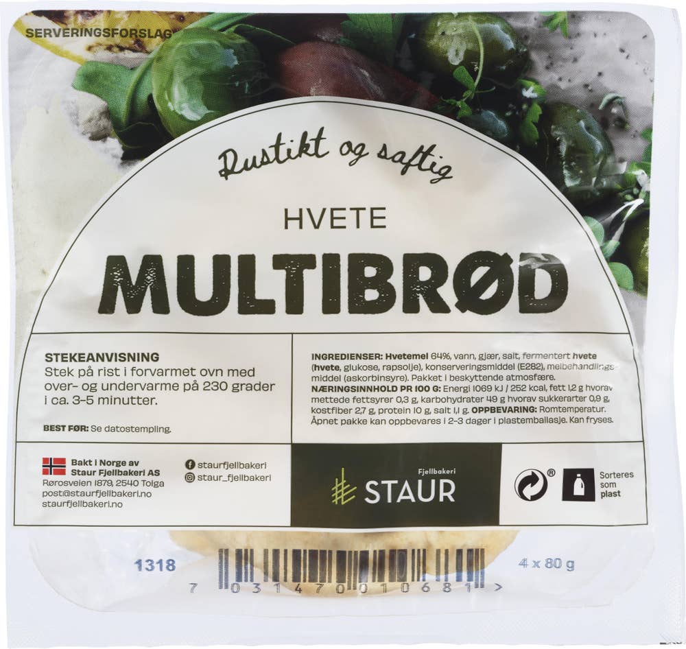 Staur Fjellbakeri Multibrød fine 4 stk