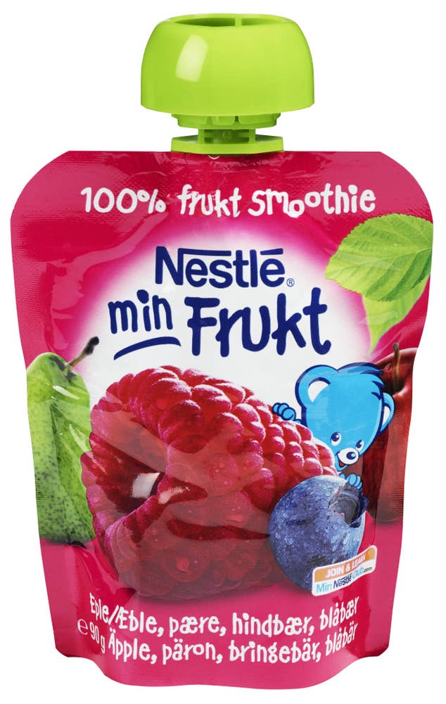 Nestlé Min Frukt eple, pære, bringebær og blåbær Fra 6 mnd