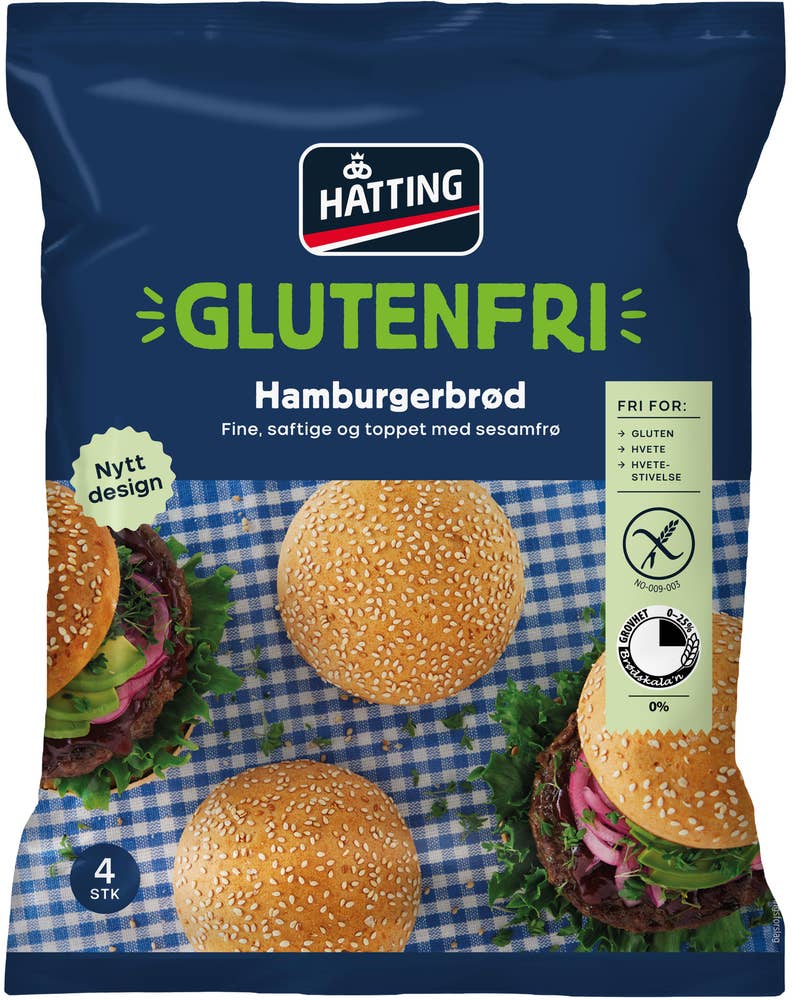 Hatting Glutenfrie hamburgerbrød 4stk