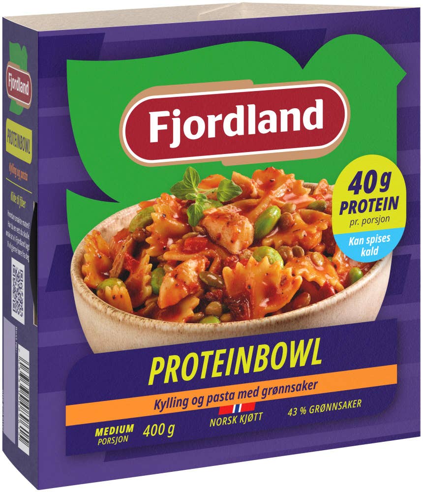 Fjordland Proteinbowl Kylling og pasta med grønnsaker