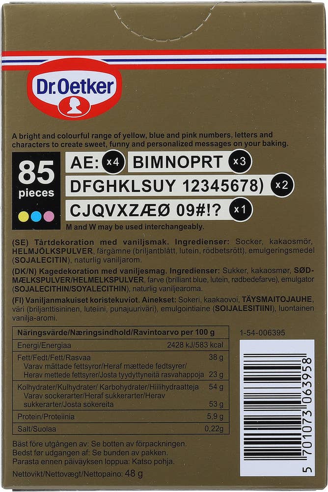Dr. Oetker Kakepynt bokstaver og tall