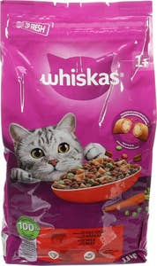 Whiskas Tørrfôr med okse Til voksne katter fra 1 år