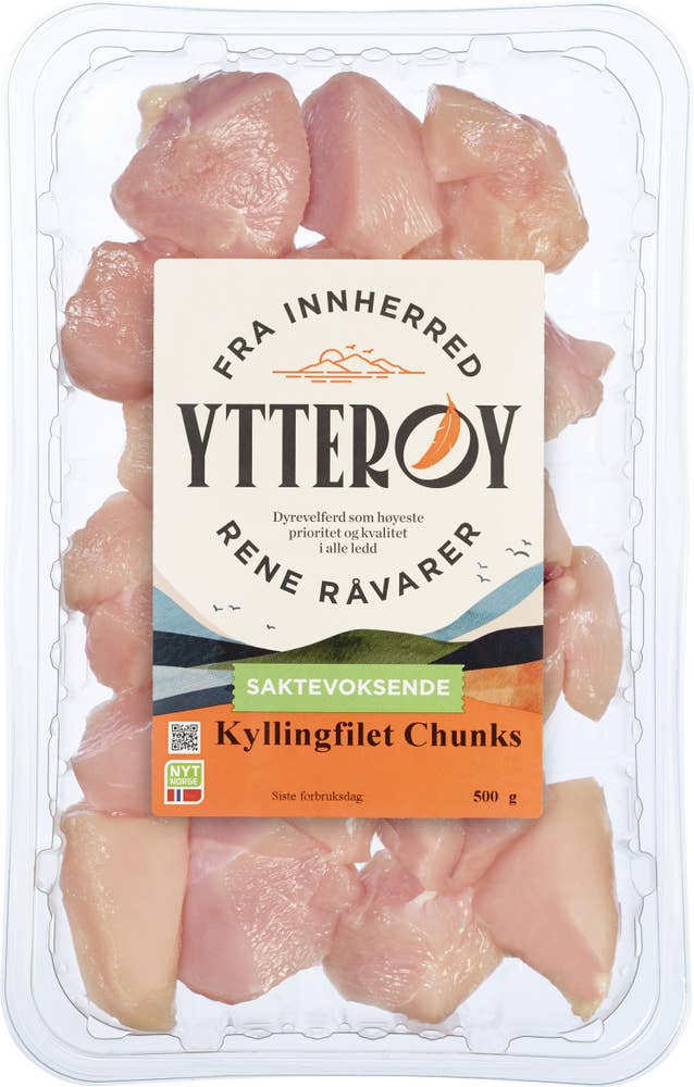 Ytterøy Kyllingfilet Chunks Saktevoksende kylling