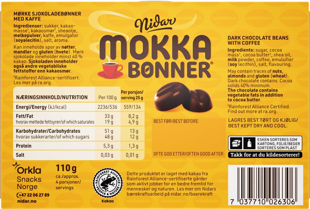 Nidar Mokkabønner