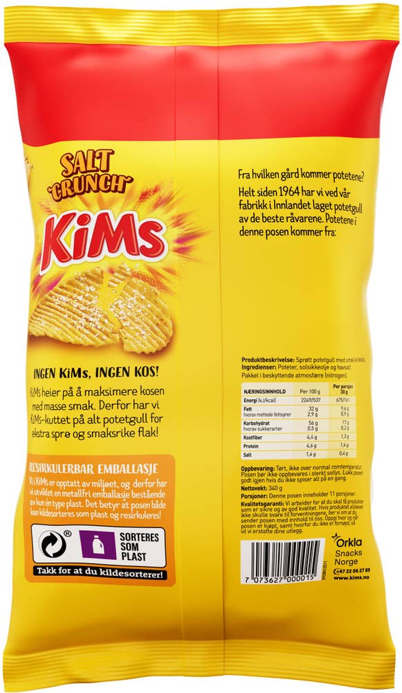 KiMs Salt crunch potetgull Stor pose