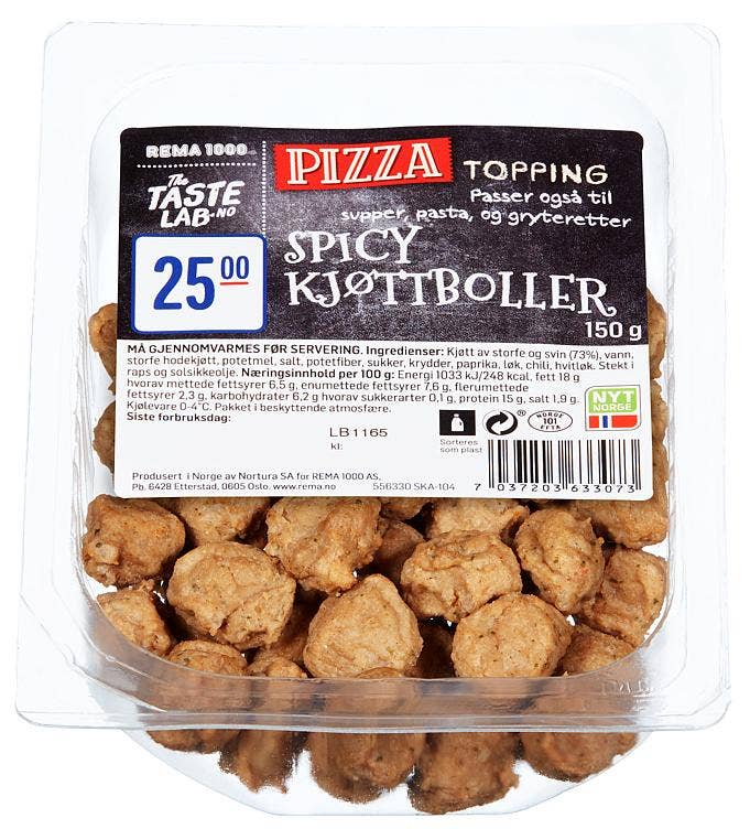 REMA 1000 Spicy Kjøttboller Topping