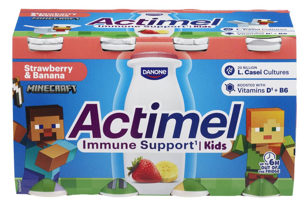 ACTIMEL Drikkeyoghurt jordbær / banan 8x100g