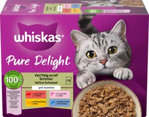 Whiskas Pure Delight Mixed Selection Til voksne katter fra 1 år, 12x85g
