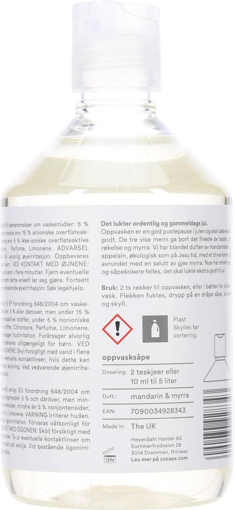 C soaps Oppvaskmiddel Mandarin & myrra