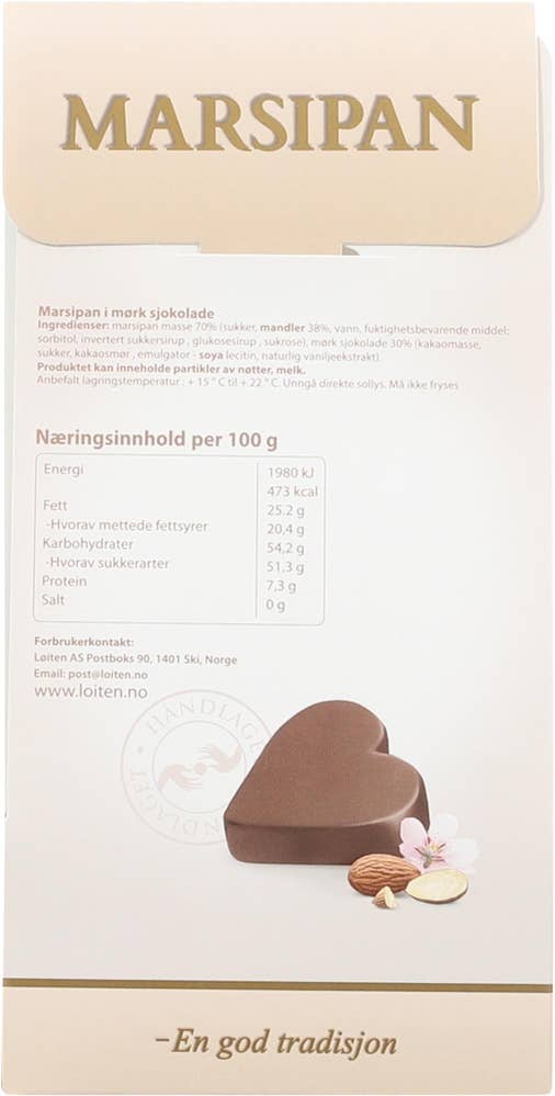 Løiten Hjerteformet marsipansjokolade