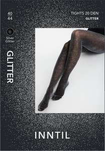 Inntil Sorte glittertights 20 DEN Str 40-44