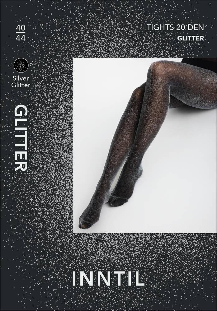 Inntil Sorte glittertights 20 DEN Str 40-44