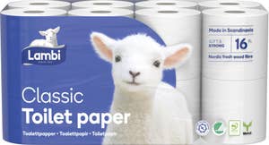 Toalettpapir Hvit Lambi 16 stk