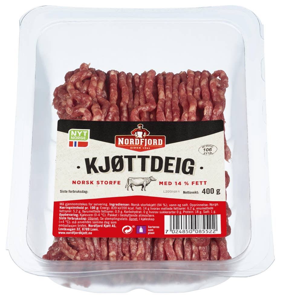 Kjøttdeig av Storfe 14%